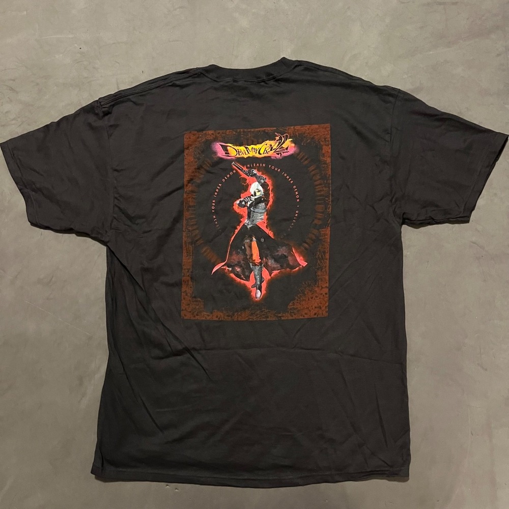 Vintage 2003 Devil May Cry 2 T-Shirt XL Capcom Promo Tee Hanes Tag‎ Black Rare